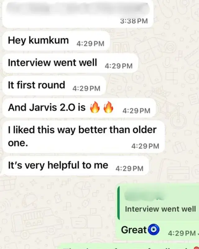 Success feedback after using Jarvis app and AI resume builder 2