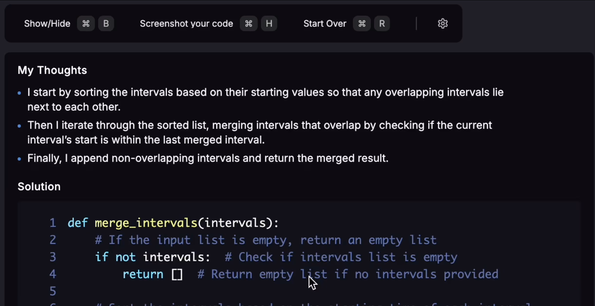 The Jarvis overlay surfacing a structured, step-by-step approach beside the candidate's editor.